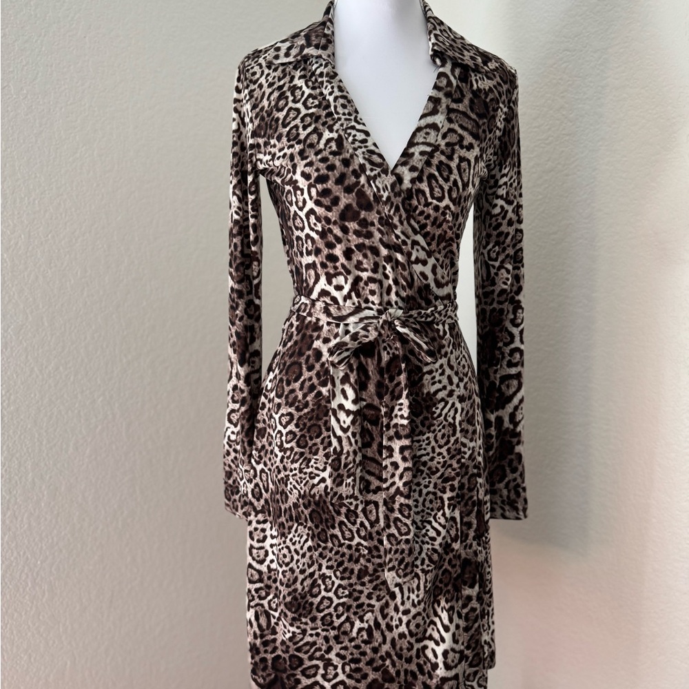 Calvin Klein Brown Leopard Print Dress